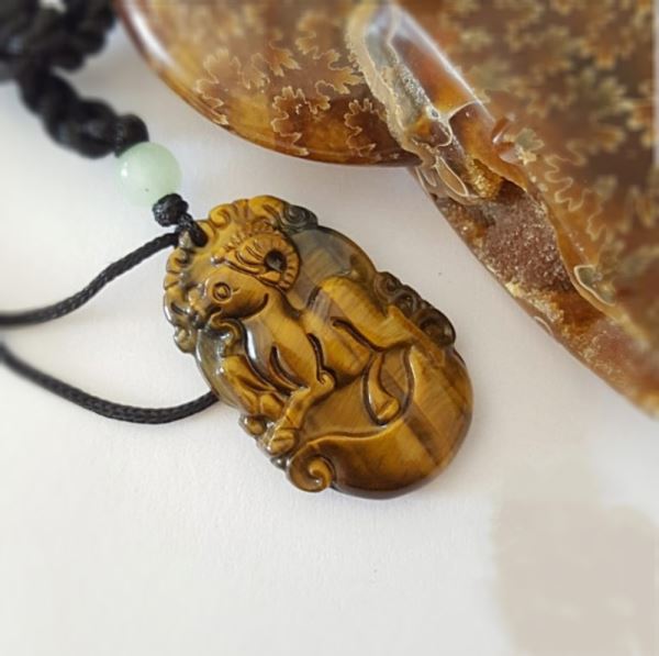 Mặt dây chuyền tuổi mùi đá mắt hổ M 999-8